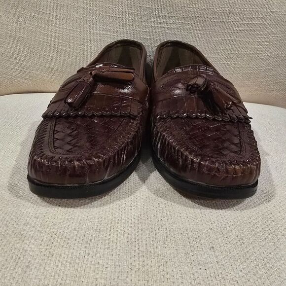 NUNN BUSH Mens Loafers Dress Tassel Brown Flex Leather Sz 9M Preppy Academia - Picture 4 of 10